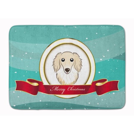 Carolines Treasures Longhair Creme Dachshund Christmas Machine Washable Memory Foam Mat BB1522RUG